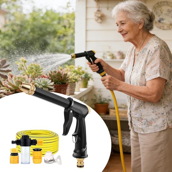 Draagbare Hogedrukreiniger - Reinigingsapparaat Buiten - Auto en Tuin Reinigen - Krachtige Waterstraal - 25L x 23W x 13H cm — afbeelding 4
