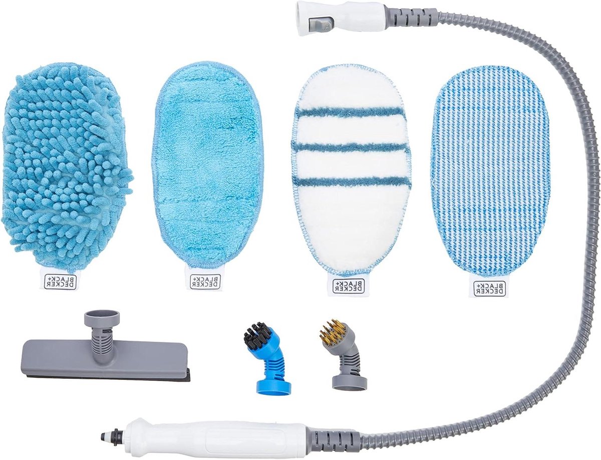 Stoomreiniger Accessoireset - Stoomhandschoen Set - Huis Reinigen - Originele Kwaliteit - 8 Delig - Zwart