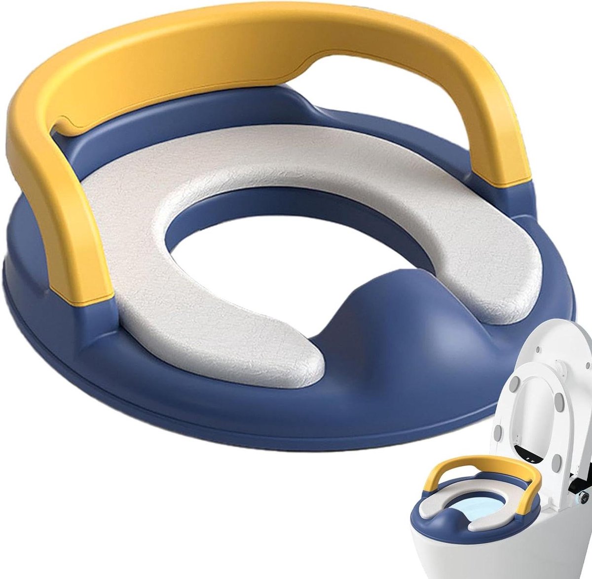 Kinder Toiletbril - Potjestrainer Zindelijkheidstrainer - Zindelijkheidstraining - Antislip en Stevig - 37x36 cm - Blauw