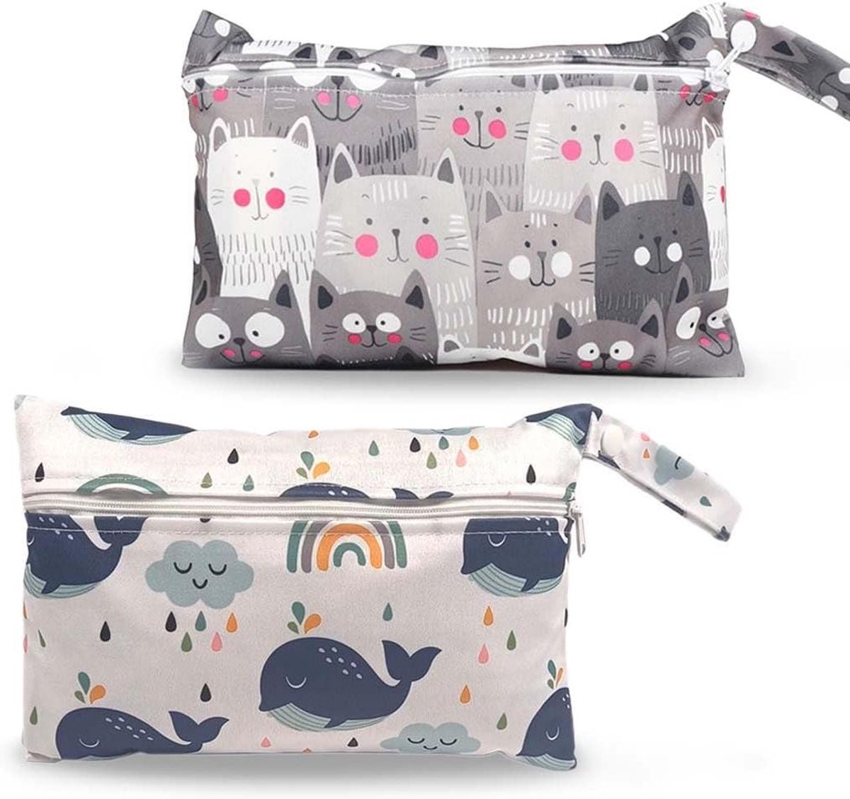 Luierriem Natte Tas - Organizer Tas Luiers - Babybenodigdheden Onderweg - Waterdichte Binnenvoering - 1.5 cm Plat Gevouwen