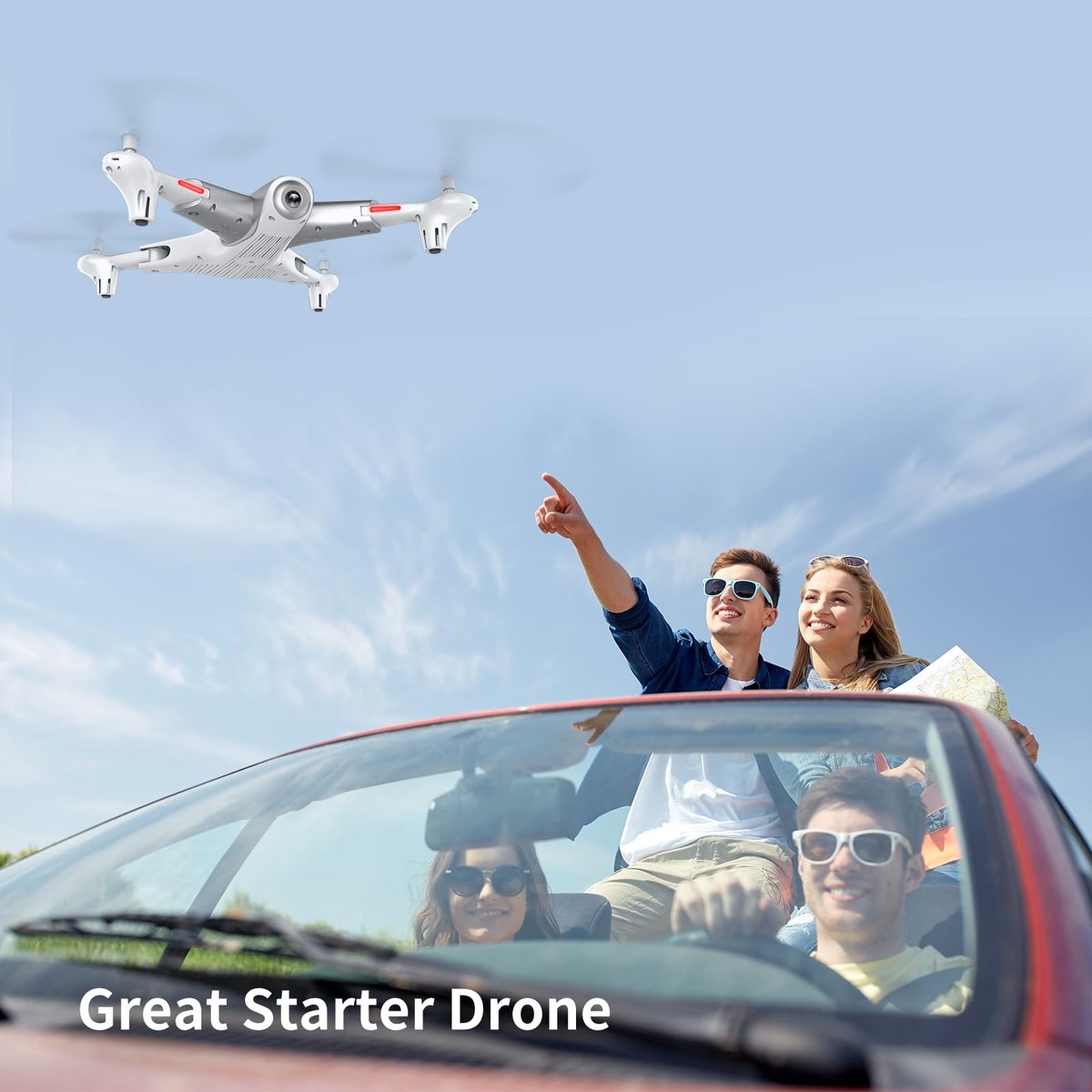 SnelShoppen - Drone met Optische Stroompositioneringstechnologie - Vliegtijd 40 Minuten - Stabiele Vlucht - HD Video's en Foto's - Beginners Drone Cad