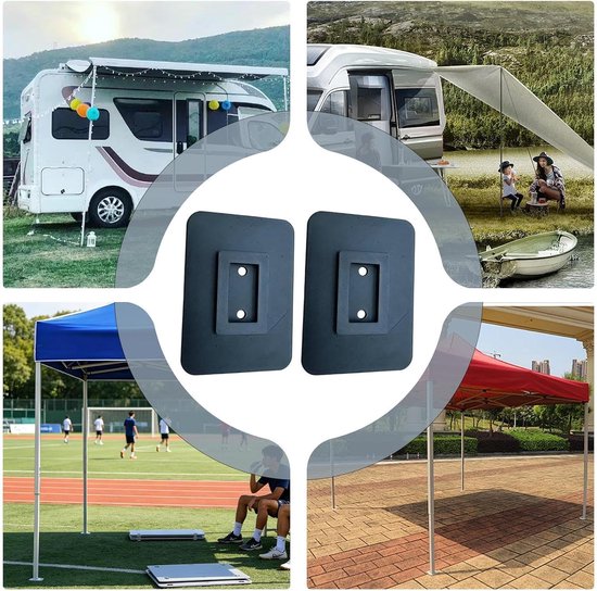 4 stuks Luifel steunplaat - Stabilisatievoet Caravan - Onderlegplaten - voor camper, luifel ondersteuning, picknickhulp met eenvoudige installatie - 10 x 14 cm — afbeelding 5