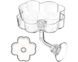 Aquarium Voerbak - Vis Feeder - Voer Verdelen - Bloemvormig Ontwerp - 5.8 x 5.8 x 3 cm - Transparant