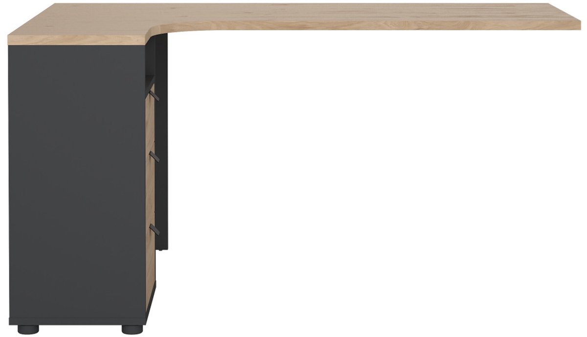 Hoekbureau Sign top met Kastje Matt Grijs/Hickory - Giga Living