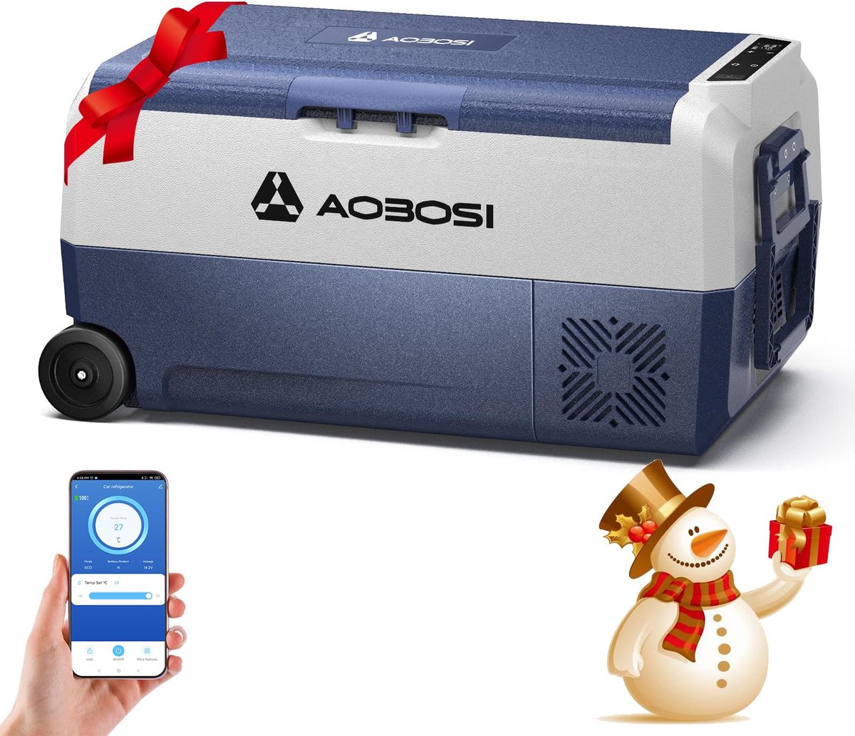 SnelShoppen - AAOBOSI Compressor-koelbox 36L - Elektrische Koelbox Auto met Wifi-App-Bediening - Tot -20°C - Voor Camping, Vrachtwagen, Boot, Camper,
