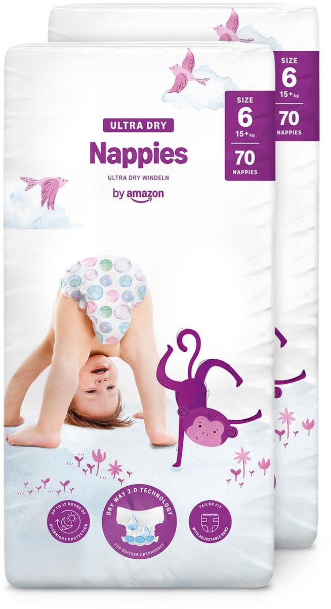SnelShoppen - Luiers Maat 6 - 140 Ultra-Dry Luiers voor Kinderen (15+ kg) - Absorberend, Ademend, Comfortabel - Nieuwe Versie - Ideaal voor Dagelijks