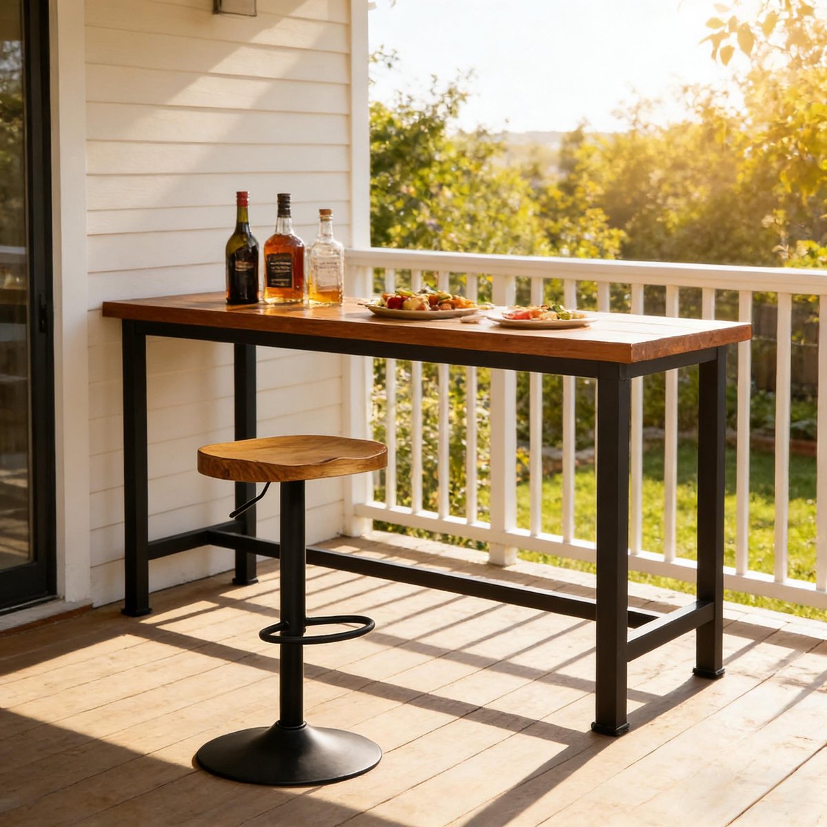OKWISH Barkruk – Verstelbaar En Draaibaar – Zadelzitting Met Voetensteun – Ruimtebesparend Voor Keuken, Bar En Eettafel – Hout – Wood