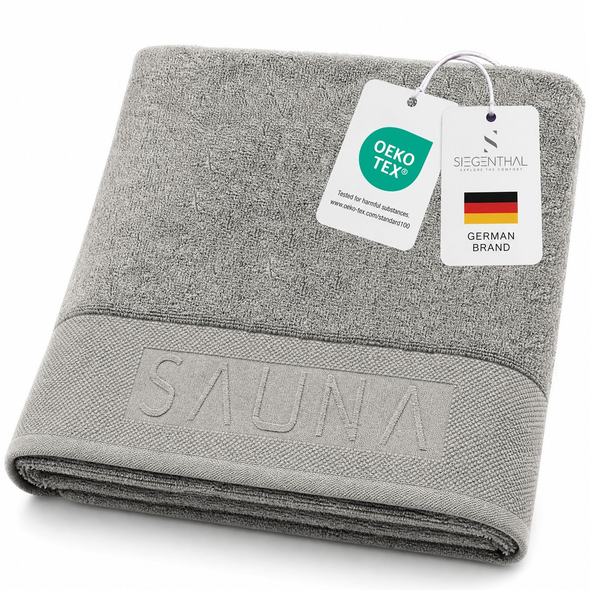 SnelShoppen - Grote Lichtgrijze Saunahanddoek, Absorberend en Comfortabel, Perfect voor Sauna, Wellness en Thuisgebruik