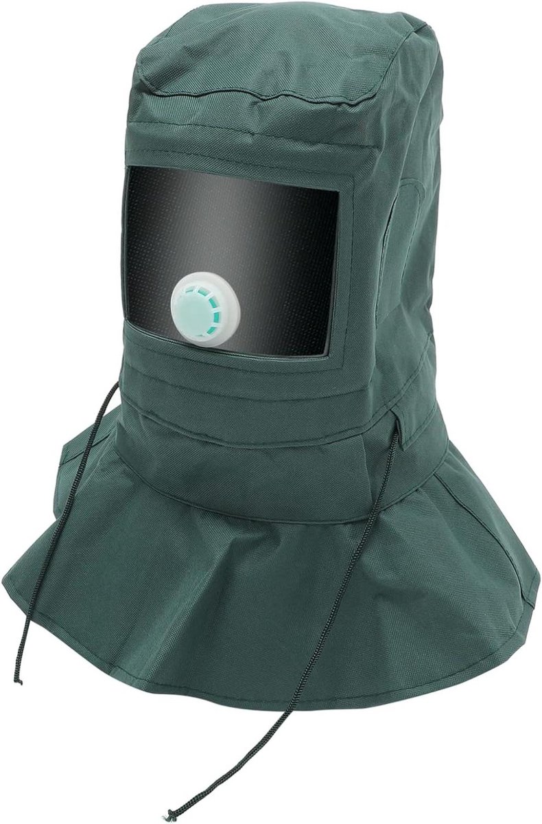 Zandstraalkap - Stofmasker Schuren - Buitenwerk Beschermen - Elastische Nekbescherming - 49x30x30 cm - Groen