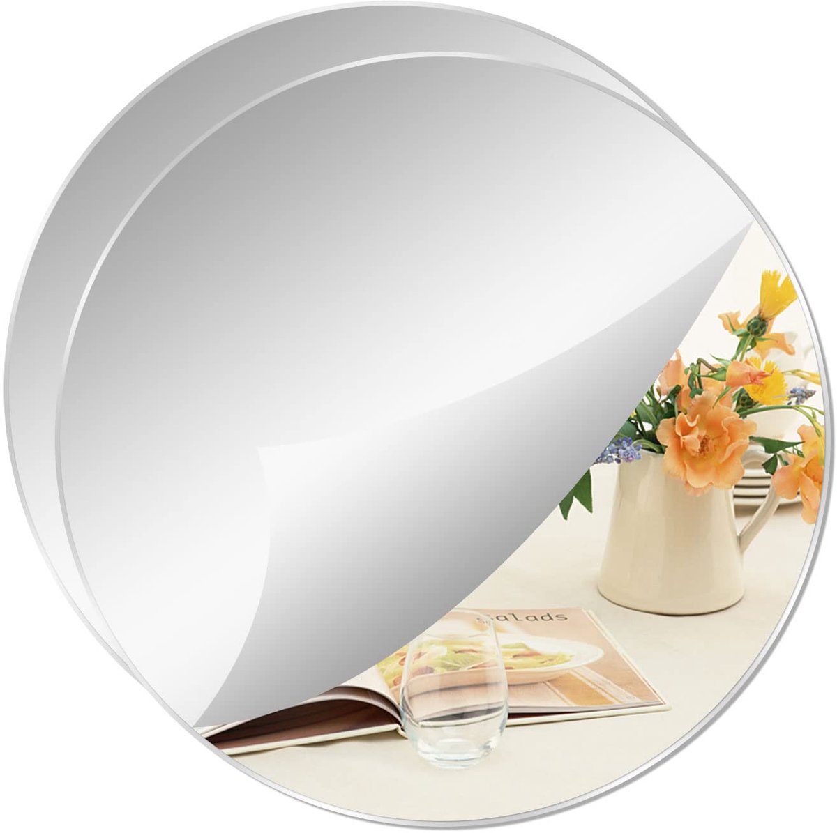 SnelShoppen - Acryl Ronde Spiegels - Zelfklevende Ronde Spiegel Wandstickers voor Woonkamer en Slaapkamer Decoratie - Dikte 2,5mm - 30x30cm - Veilig e