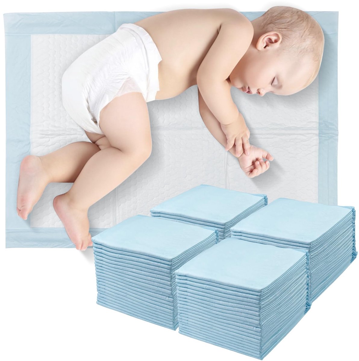 SnelShoppen - 100 Stuks Baby Verkleedmat - 33x45 cm Incontinentiematjes - Wegwerp Baby Changing Mat - Hygiënisch, Waterdicht, Ademend, Ideaal voor Ond