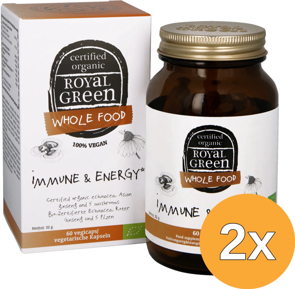 2x Royal Green Immune & Energy Bio (60 vega capsules)