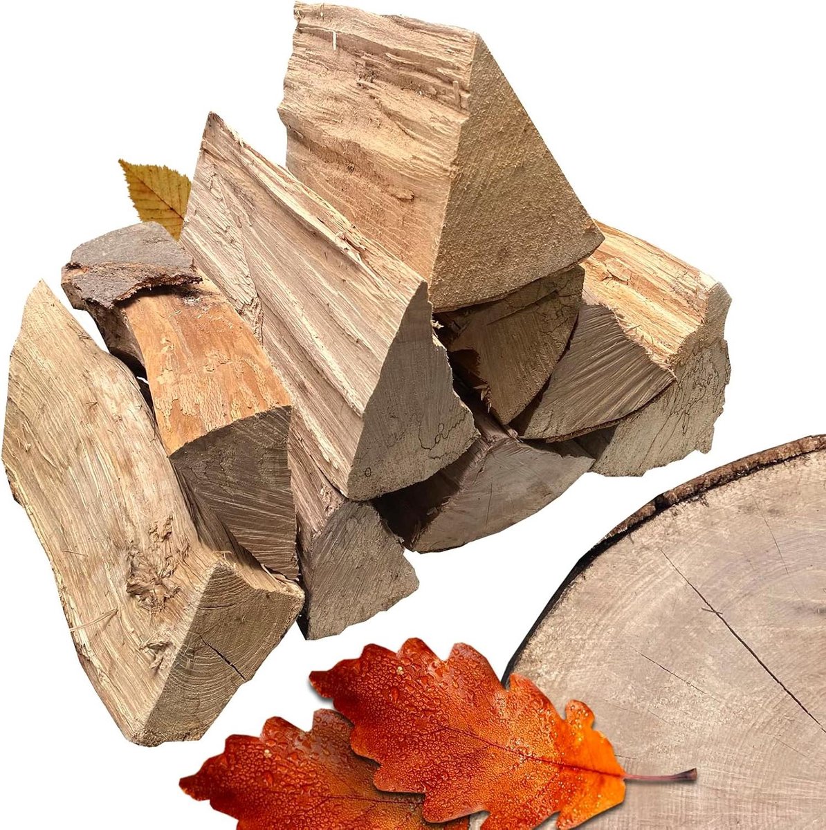 Eiken Houtblokken - Haardhout Kachelhout - Open Haard Stoken - Hoge Calorische Waarde - 30 kg - Natuurlijk