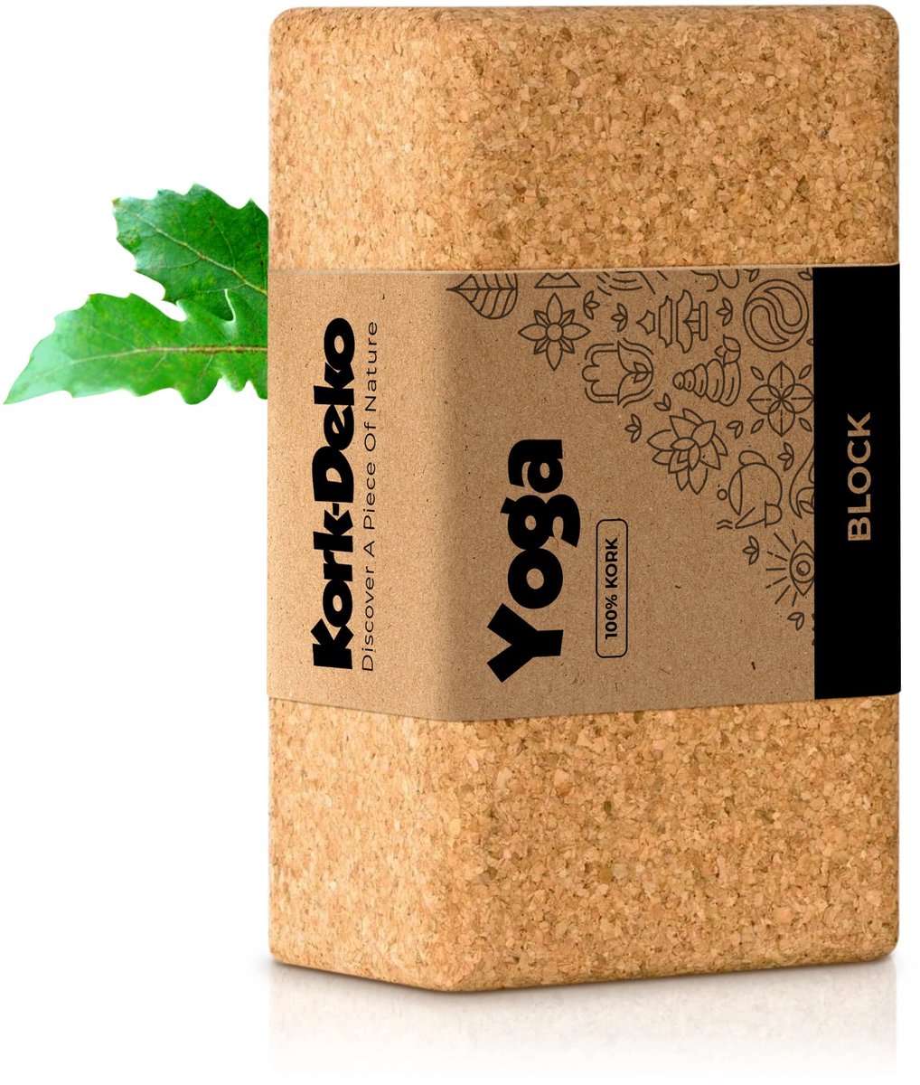 Yogablok kurk - 100% natuurkurk - afzonderlijk of set van 1 of 2 - enkel blok