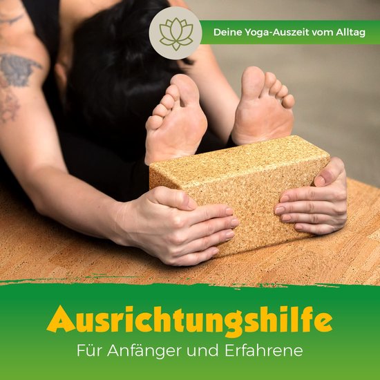 Yogablok van 100% natuurkurk - los verkrijgbaar of als set van 1 of 2 - ideaal voor yoga (enkel stuk) van Victorem — afbeelding 5