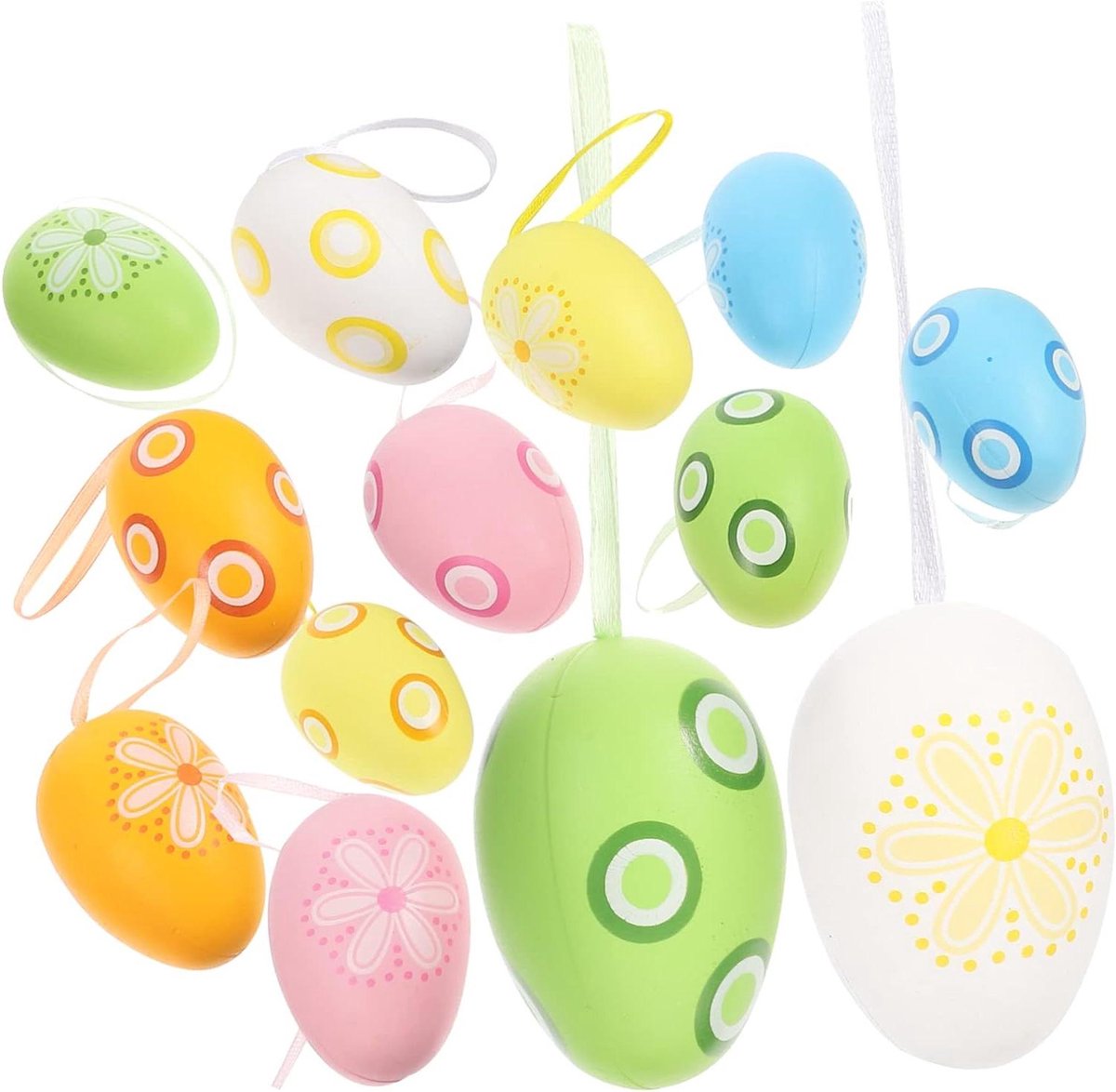 Paasdecoratie Eieren - Paasei Hanger Ornament - Huis Versieren - Set van 12 Stuks
