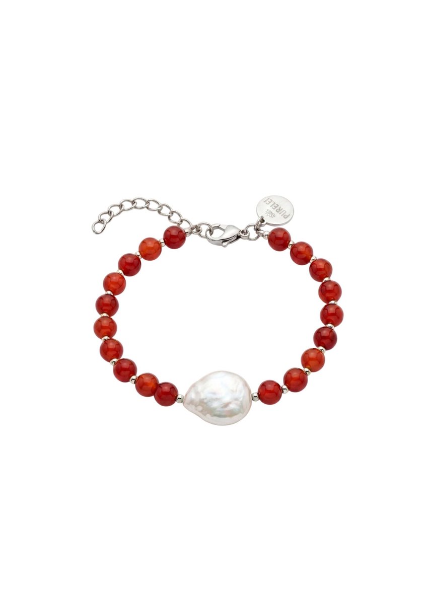 PURELEI Armband Red Achat Pearl