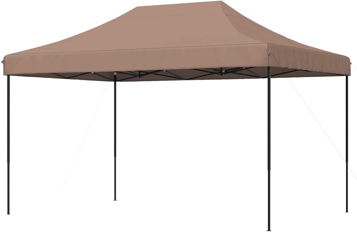 Pop-up tuintent - Partytent Paviljoen - Snelle Opbouw - Gepoedercoat Stalen Frame - 292 x 440 x 315 cm - Bruin