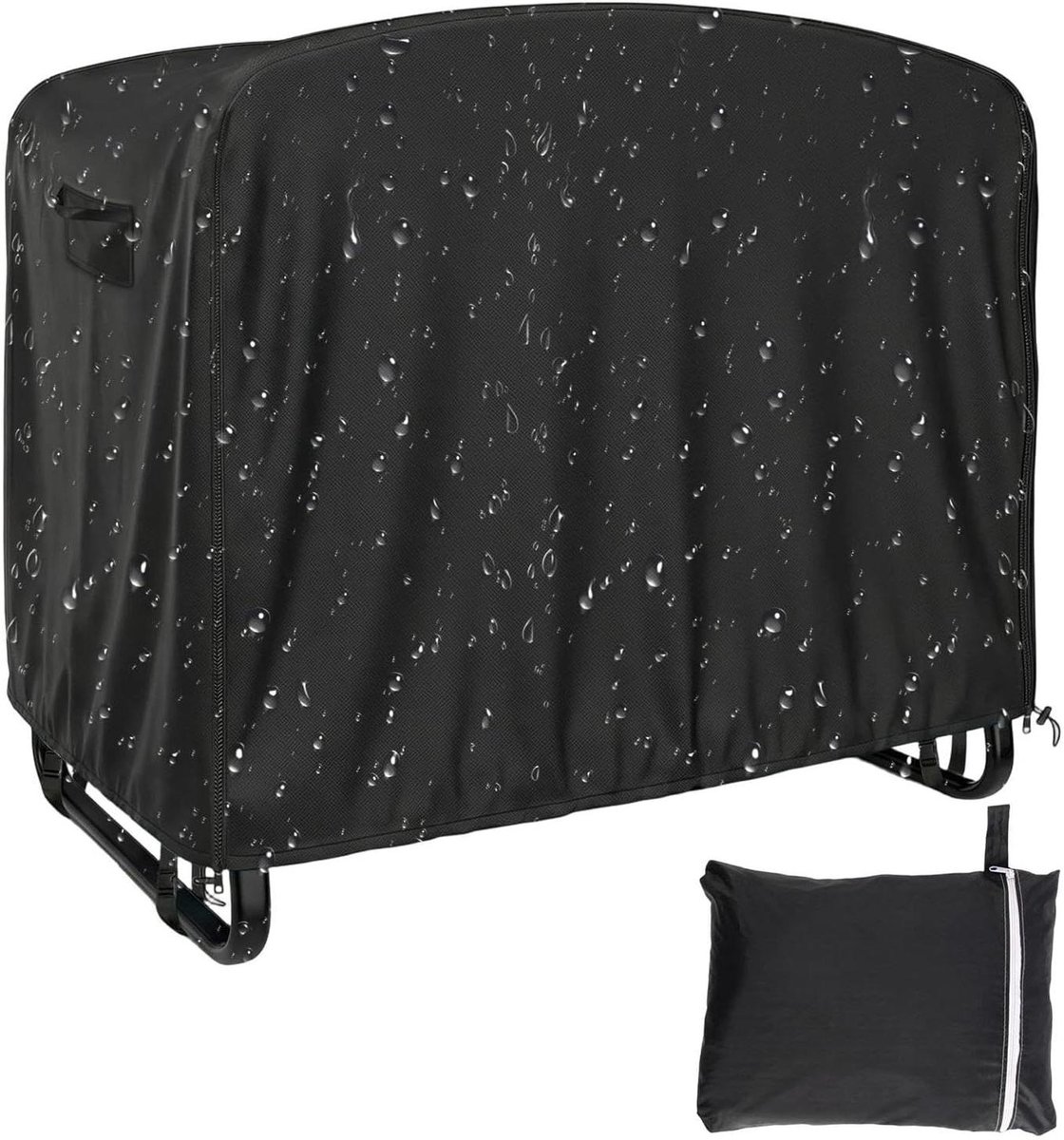 Trampolinehoes Kinderen - Beschermhoes Trampoline - Buiten Beschermen - Waterdicht UV-Bestendig - 180 cm - Zwart