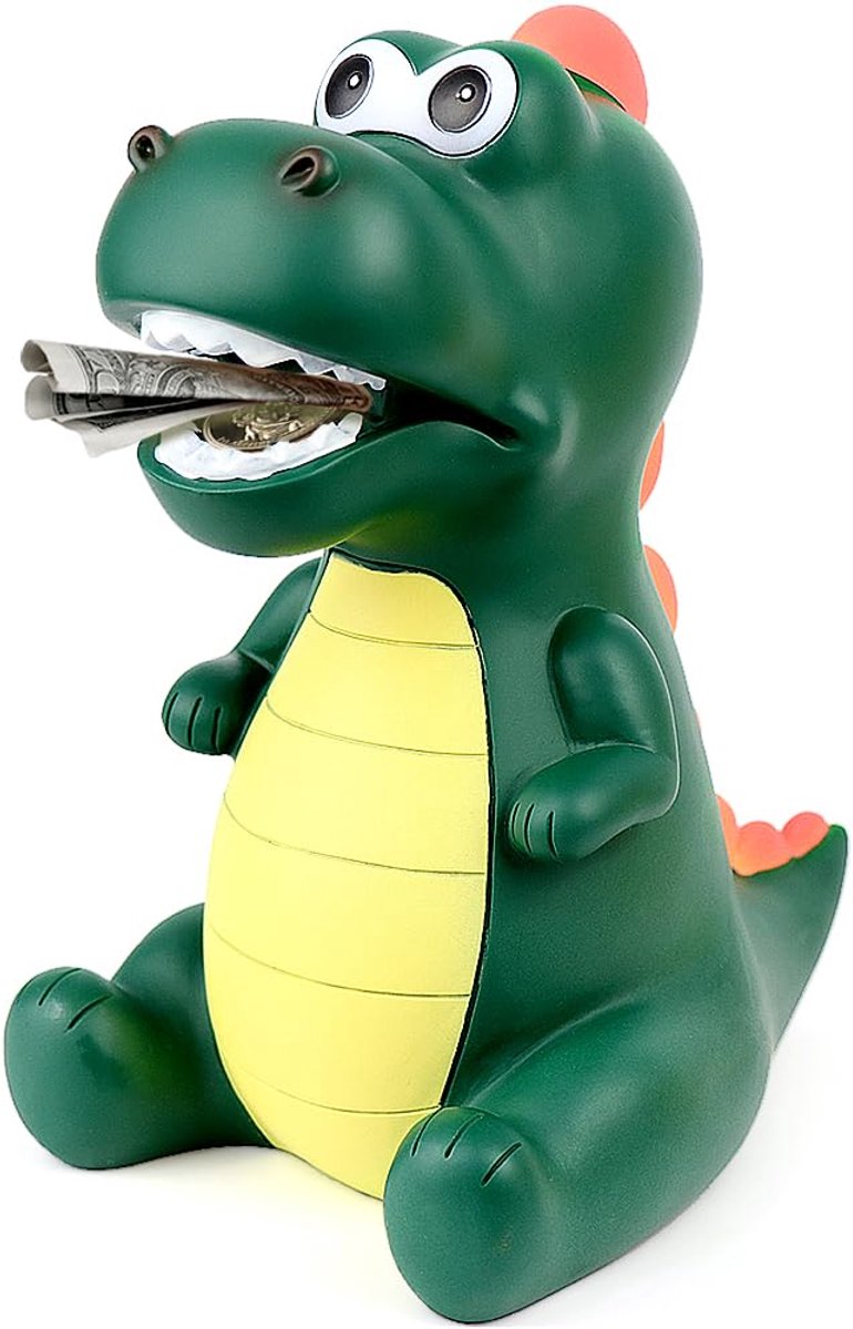 SnelShoppen - Dinosaurus Spaarpot voor Kinderen, Groot Spaarvarken van Veilig PVC, Leuke Decoratie voor de Kinderkamer, Perfect Cadeau voor Meisjes en