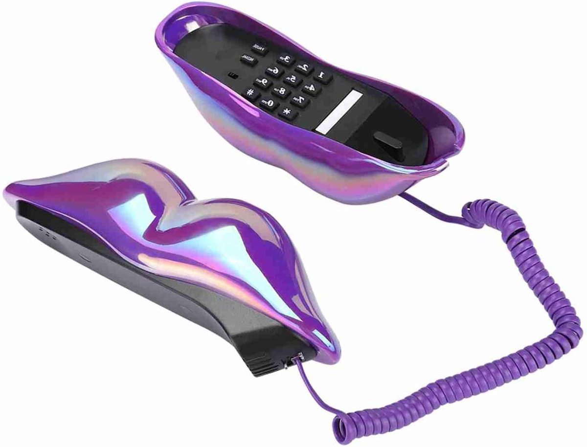 Vaste Telefoon - Vaste Lijn Telefoon - Thuis Kantoor - Creatief Lip Ontwerp - 24 x 14 x 9 cm