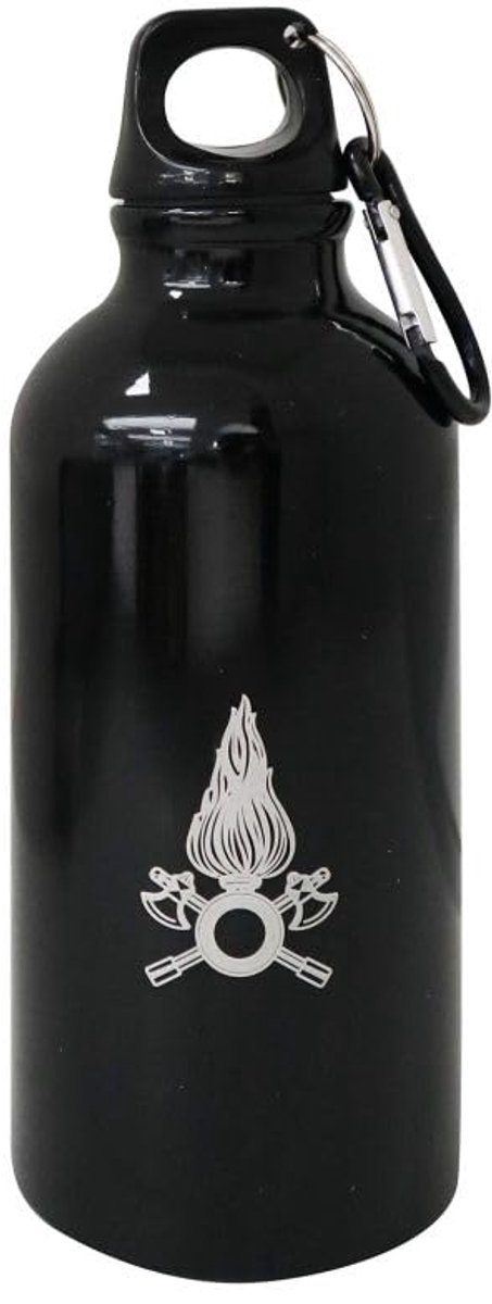 SnelShoppen - Brandweerfles 400 ml Zwart met Afneembaar Deksel - Ideaal voor Camping, Feest, Keuken en Tuin