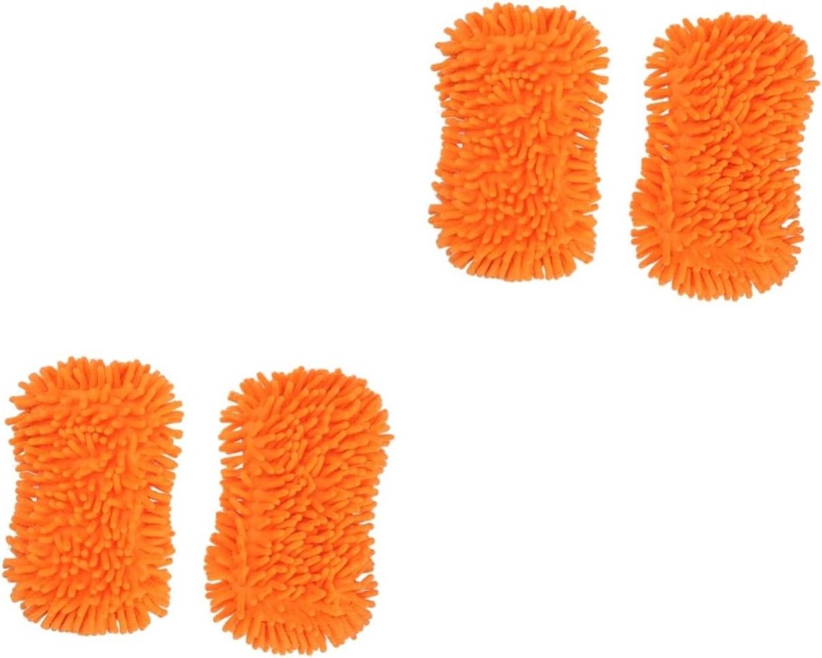 Autowashandschoenen - Poetshandschoenen Spons - Auto Reinigen - Krasvrij Microvezel - 11.5x11x5cm - Oranje