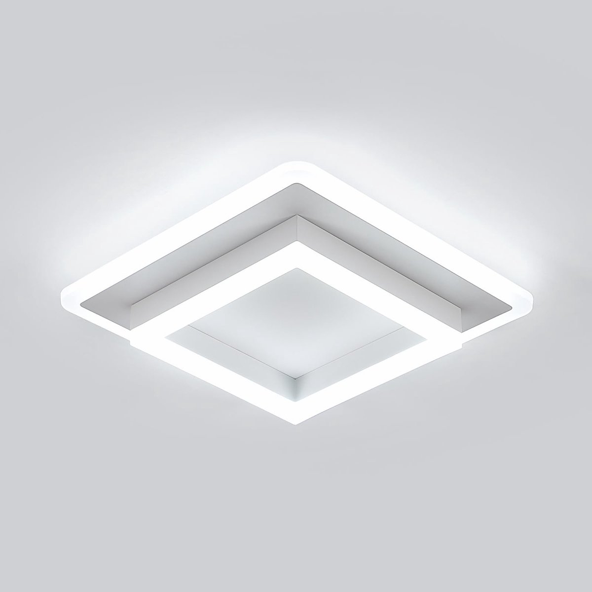 SnelShoppen - Moderne LED Plafondlamp 30W 3300LM - Vierkante Witte Acryl Kroonluchter voor Slaapkamer, Keuken, Badkamer, Gang - Wit Licht 6500K