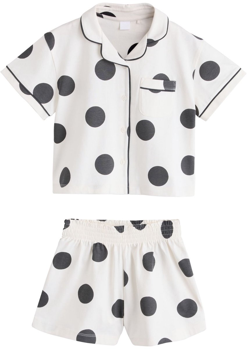 Next - Meisjes - Korte pyjama met doorlopende knopen - Wit