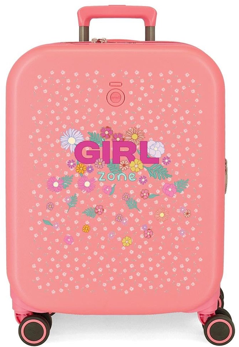 SnelShoppen - Enso Handbagage Koffer Roze Hard ABS 40x55x20 cm Uitbreidbaar 37L Lichtgewicht 3.16 kg Perfect voor Kinderen en Reizen