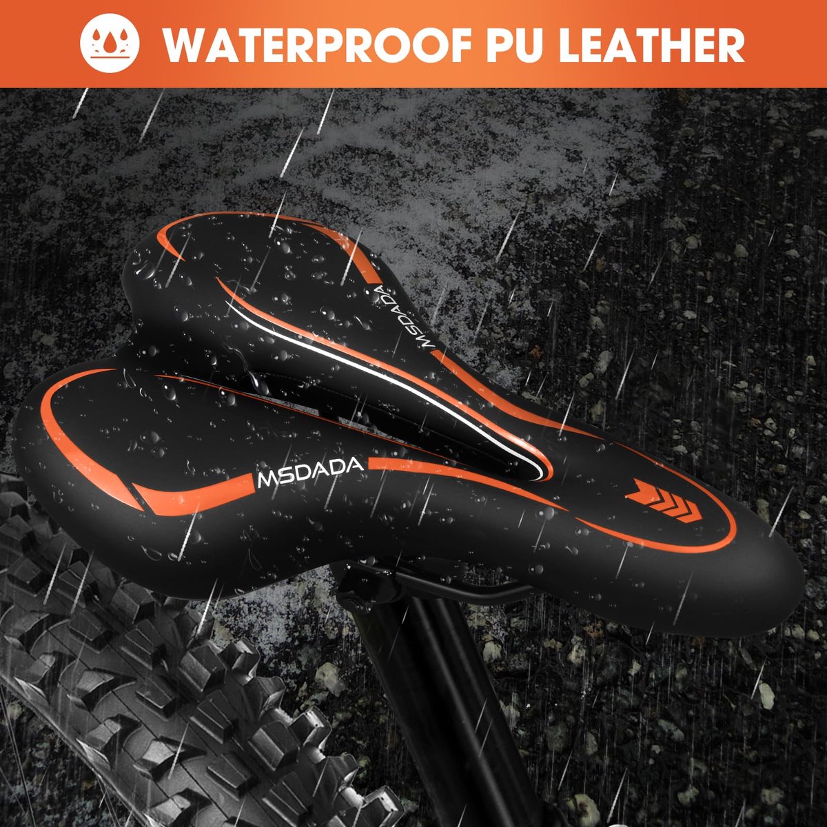 SnelShoppen - Nieuw Gel Fietszadel, Comfortabel Fietszadel voor Heren en Dames, Waterdichte Gel Fietszadel, Zacht Fietszadel voor BMX, Racefiets, Moun