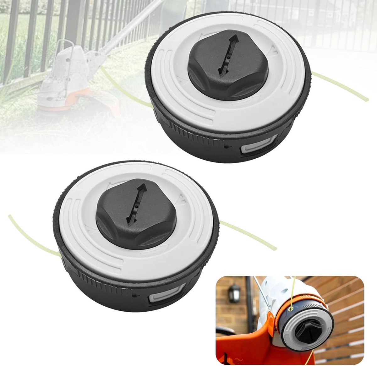 SnelShoppen - Trimmer Vervangkop, 2x Grastrimmerkop Accessoires voor Automatisch Snijden, C3-2 Trimmerspoel Vervangstukken voor Tuinonderhoud