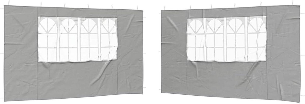 Partytent Zijwanden - Tent Wanden - Buitenfeesten Organiseren - UV- en Waterbestendig - 400 x 195 cm - Lichtgrijs