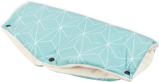Kinderwagen Mof - Buggy Handwarmer - Warme Handen Houden - Met Drukknopen - 48 cm breed - Mint met diamant — afbeelding 3