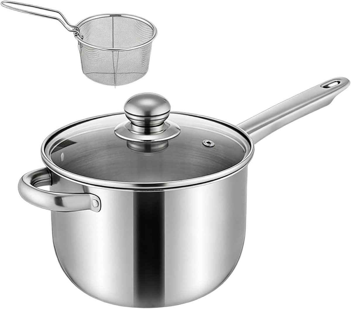 Kleine Friteuse Mini Frituurpan Tafelmodel Thuis Frituren Roestvrijstalen Pot 15x20x15 cm Zilver