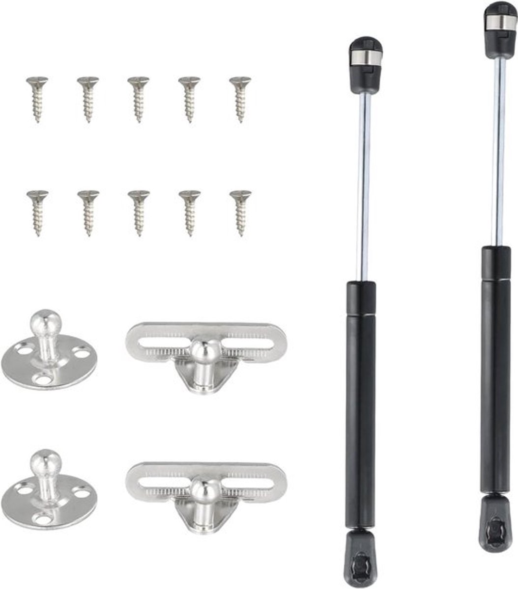 Gashefveerset 200N - Hydraulisch scharnier - Kledingkastscharnier zwart - Voor kaptafel, platform, bed
