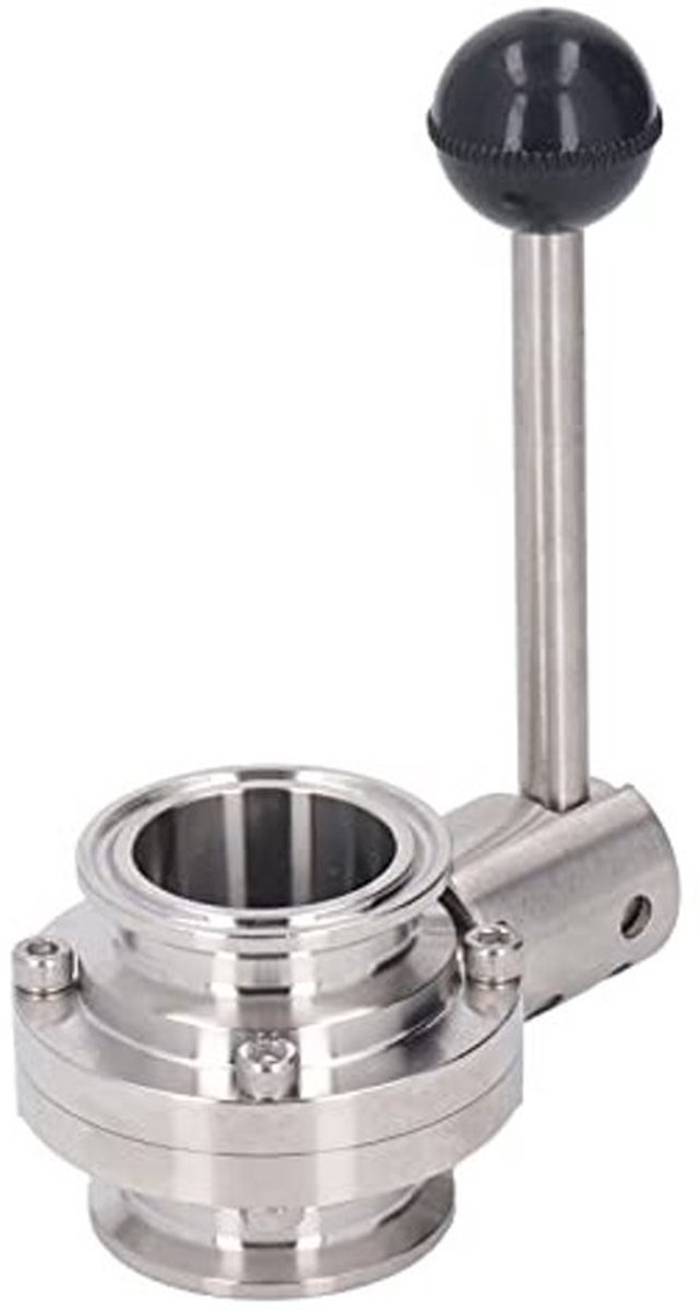 Butterfly Valve - Sanitaire Klemklep - Roestvrij Staal 304 - Snelle Aansluiting - Max. Druk PN1.6 - Max. Temperatuur 150 °C - Eenvoudig te Gebruiken - Klep