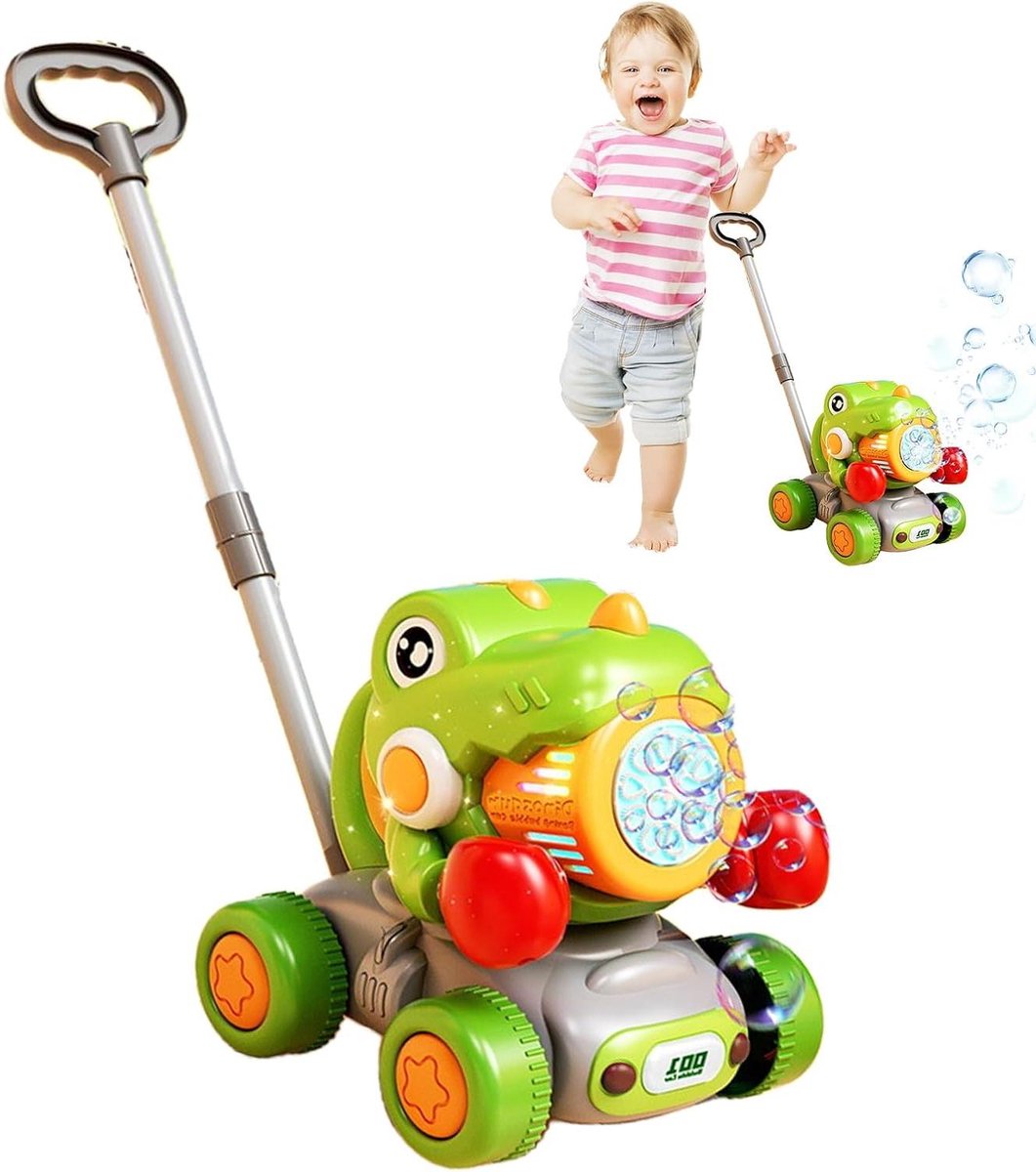 Dinosaurus Bubbeltrimmer - Bellenblaas Speelgoed - Buiten Spelen - Interactieve Speelfunctie - 21.5 cm - Groen