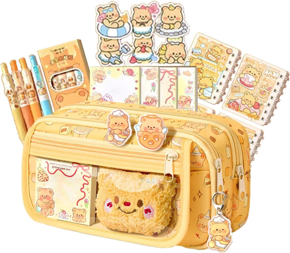 Pennenzak met etui - Etui set Schrijfwaren organizer - School en studie - Uitgebreide briefpapierset - 22x12 cm - Meerkleurig