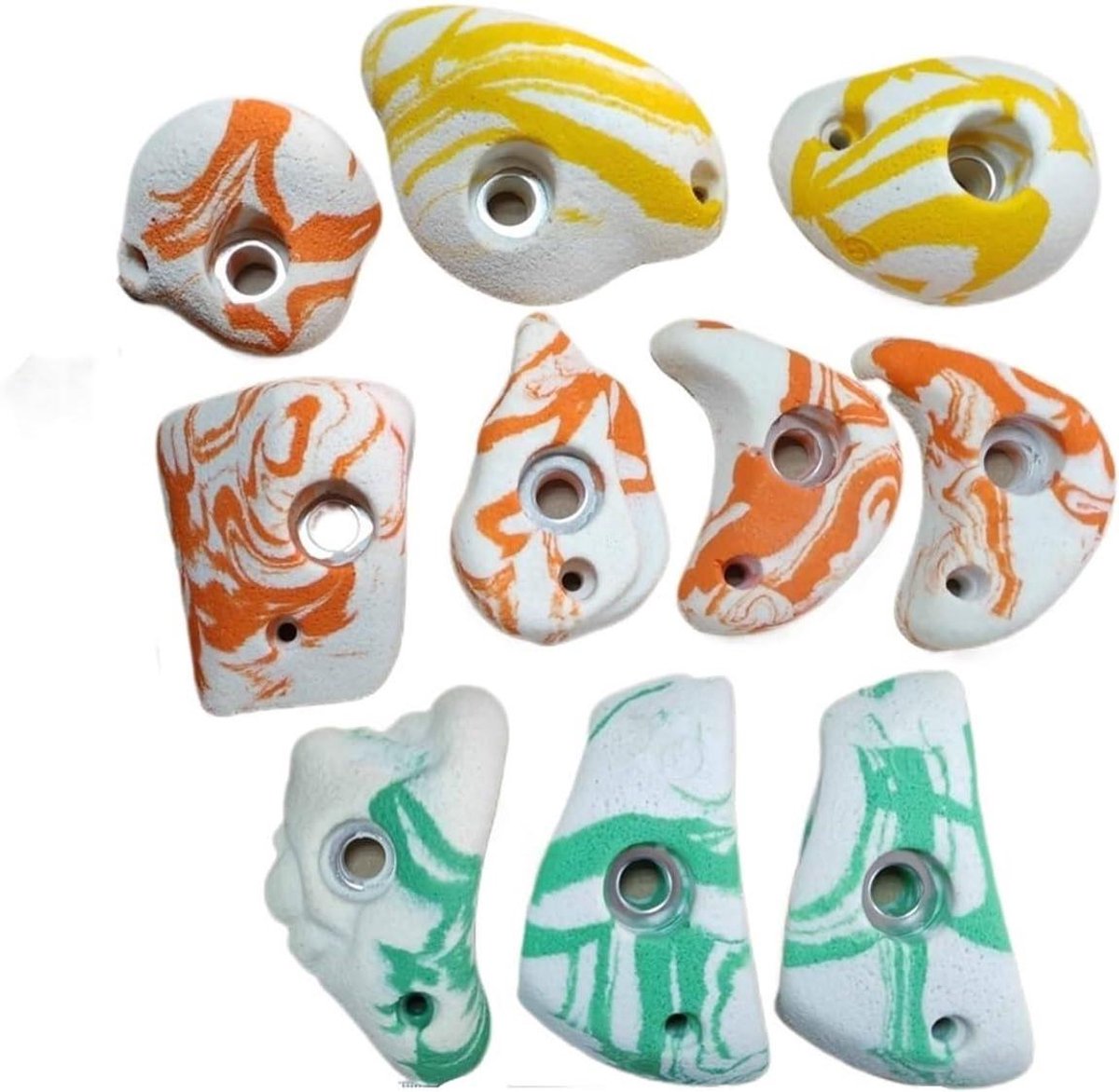 Klimgrepen Set - Klimstenen Klimwand - Buiten Sporten - Veelzijdig voor Elk Niveau - 3 kg - Houtkleur