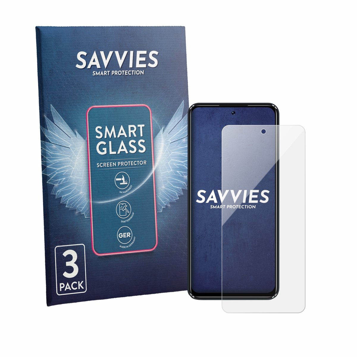 3 Stuks Savvies Screenprotector - geschikt voor Lagenio A11 - beschermfolie glas transparant
