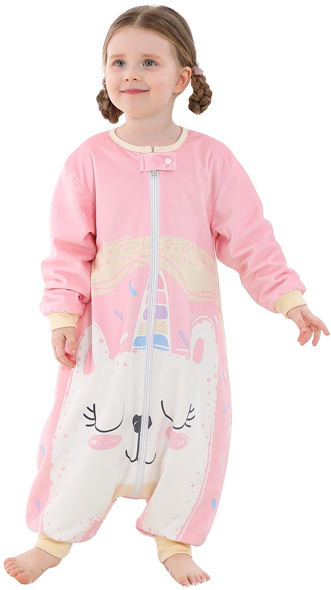 SnelShoppen - Baby Slaapzak Met Voeten Met Lange Mouwen Voor Jongens En Meisjes - 5-6 Jaar Roze - Comfortabele Slaapzak Voor Kinderen - Ideaal Voor Th