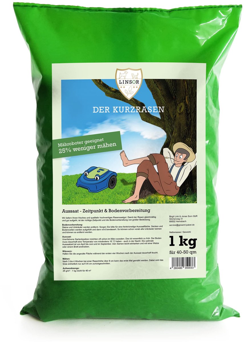 SnelShoppen - Grasmaaier Graszaad 1 kg - Korte Grasssoorten voor Dichte Groei - 25% Minder Maaien - Ideaal voor Tuin en Balkon