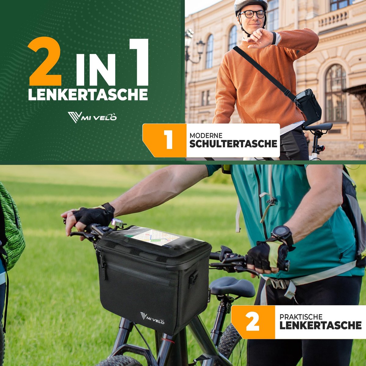 SnelShoppen - Fietstas voor het stuur, KlickFix Stuurtas, Geïsoleerd, Verstelbaar Vak voor Mobiele Telefoon, Waterafstotend, Ruim, Koeltas, Geschikt v