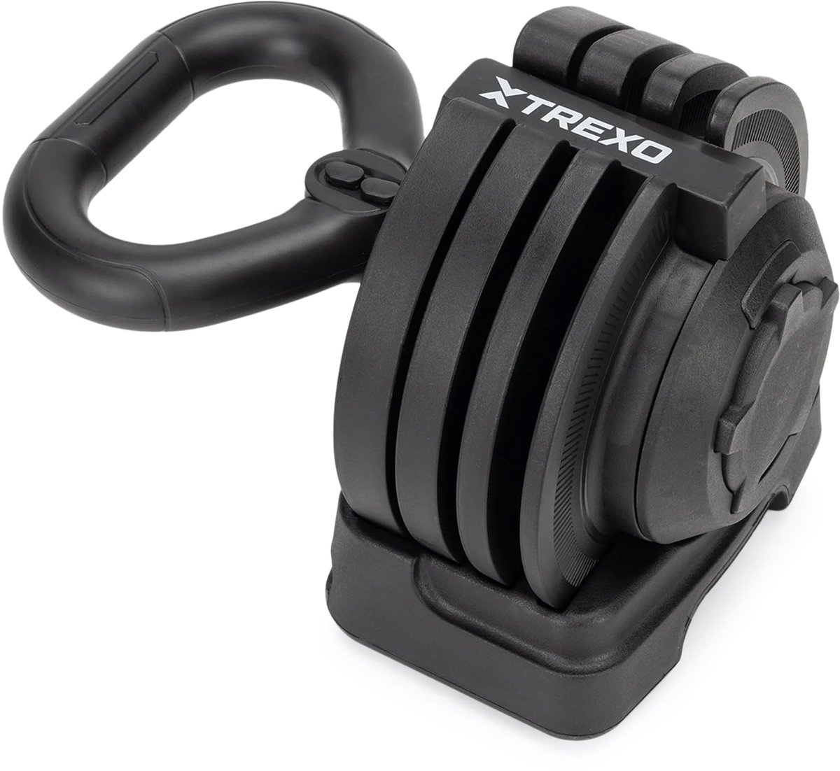 SnelShoppen - Verstelbare Kettlebell 12 kg Gietijzer met 16 Weerstandsniveaus - Duurzame Kettlebell voor Thuisworkouts, Fitness en Krachttraining, Zwa