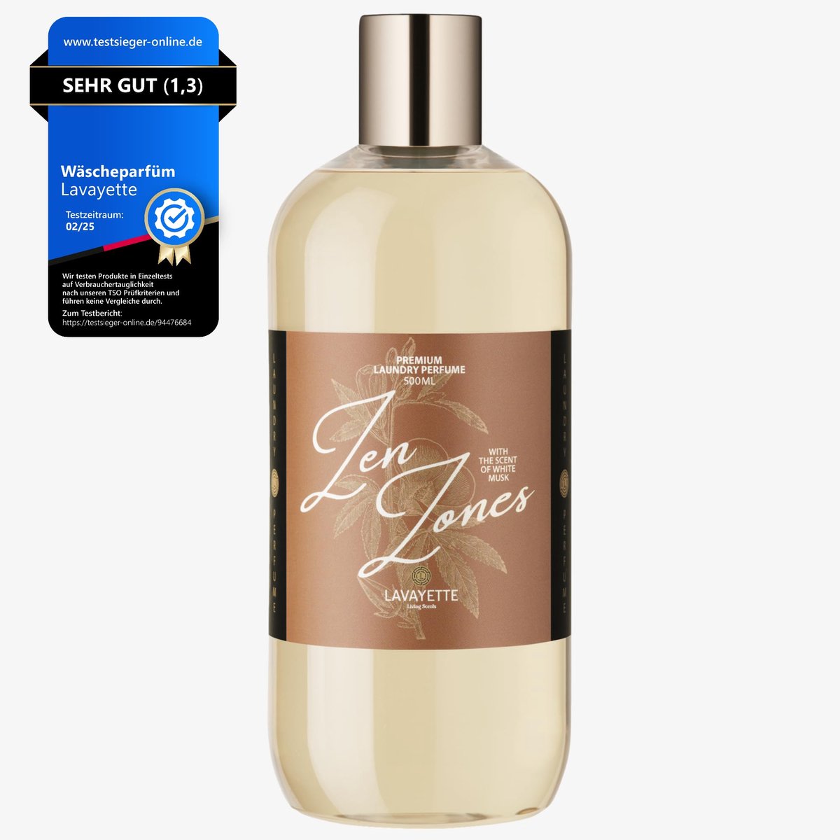 SnelShoppen - Lavayette Premium Wasparfum 500ml, White Musk Geurbooster voor een Zen Zones Sfeer, Geurverspreider voor Huis en Kleding, Luxe Geurervar