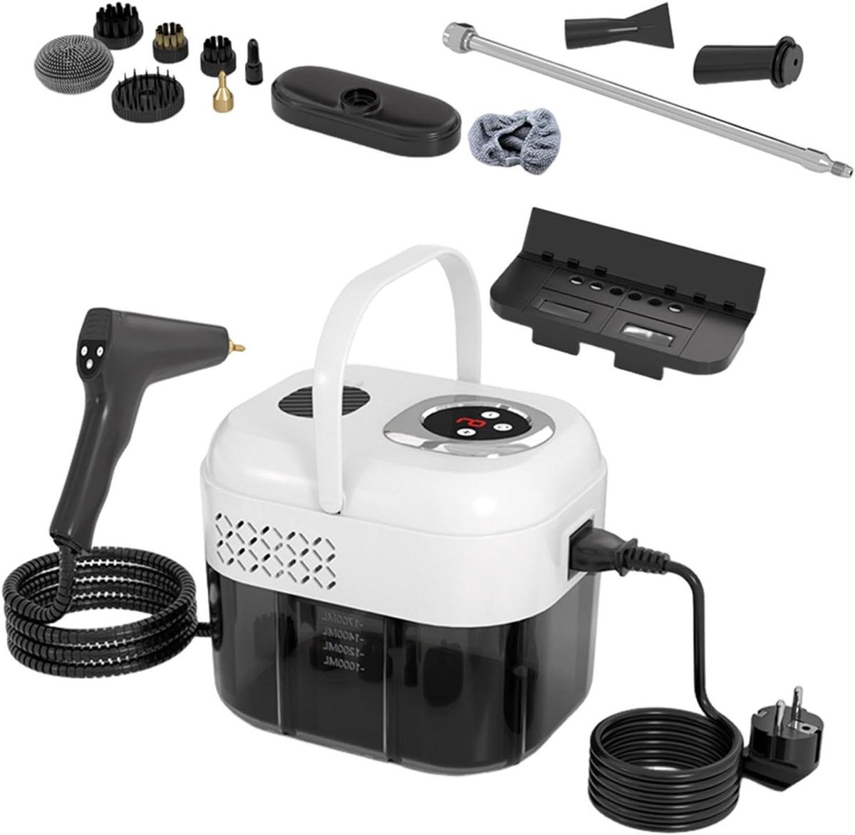 Stoomreiniger - Vlekkenreiniger Draagbaar - Hygiënisch Reinigen - 6 Stoomstanden - 1700 ml - Wit