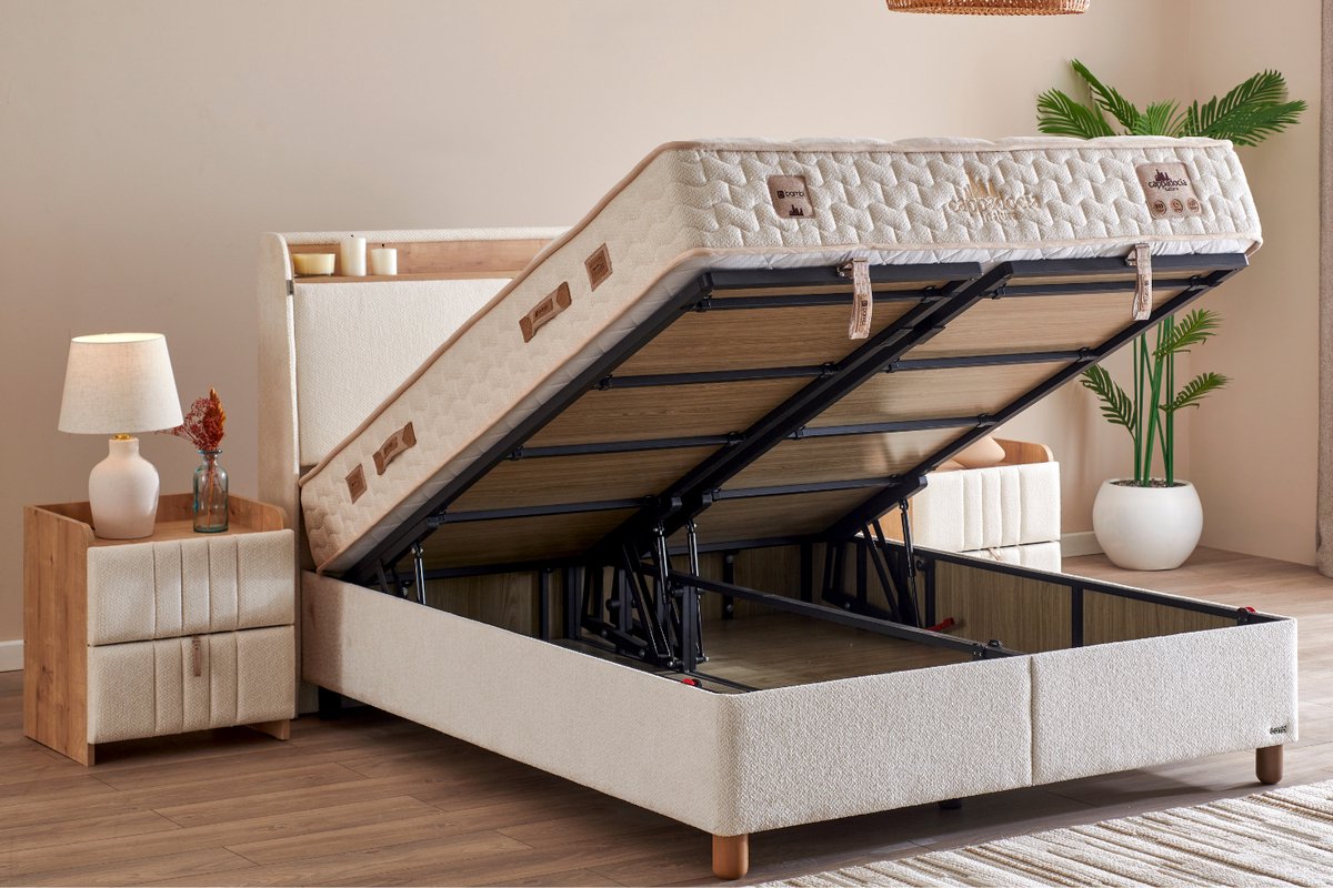 PointHome Natura - Boxspring - USB Oplaadpoort en LED Verlichting - Inclusief Dekbed - Boxspring met Opbergruimte - Met Nachtkastjes - 180x200 - New Deluxe Edition thumbnail 2