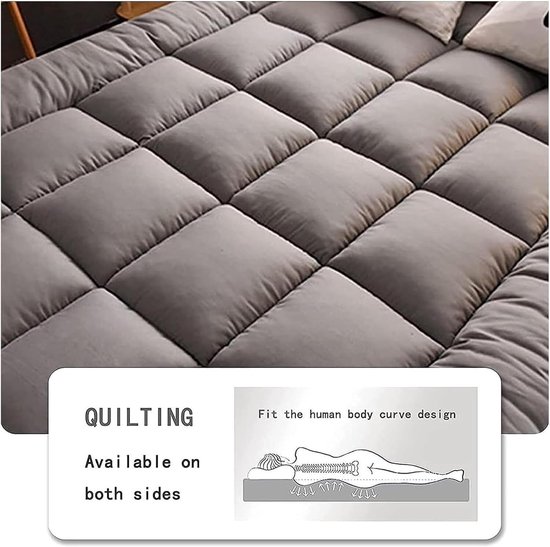 Futon Matras - Japanse Bedding Vloermat - Comfortabel Slapen - Quilted Ergonomisch Ontwerp - 80x190 cm - Grijs — afbeelding 5