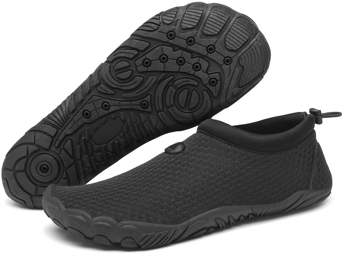 SnelShoppen - Mishansha Waterschoenen Dames en Heren, Antislip, Ademend, Maat 36-46, Zwart, Perfect voor Strand, Zwemmen en Camping